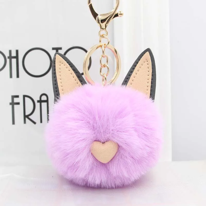 Linda mujer orejas de gato llavero de Pom llavero, bolso de llave del coche titular esponjoso de oro llavero colgante Llaveros Linda mujer orejas de gato llavero de Pom llavero, bolso de llave del coche titular esponjoso de oro llavero colgante Llaveros
