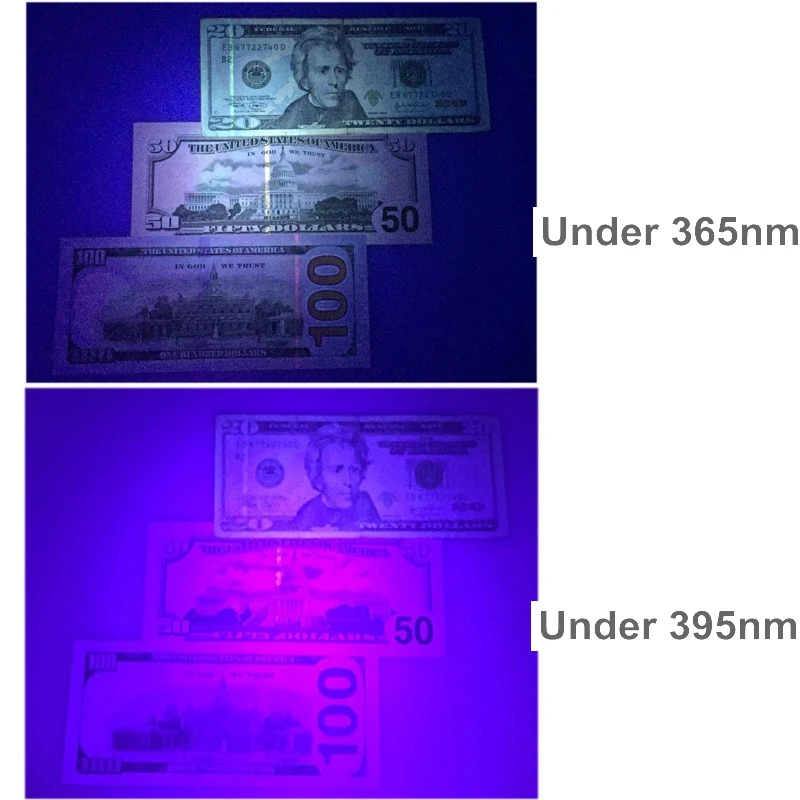 TMWT Ультрафиолетовый светодиодный 365nm 380nm 395nm детектор флуоресценции дешевые УФ-пальчиковые фонарик свет