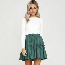 Женская летняя юбка с принтом, 6 цветов, Женская плиссированная мини-юбка в горошек с высокой талией, модная женская одежда, 6Q2091