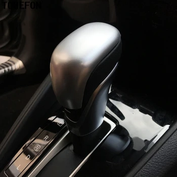 

For Nissan Kicks 2017 ABS Chrome Carbon Fiber Paint Gear Shift Knob Cap Cover Trim Interior Car Accessories Auto Styling 1piece