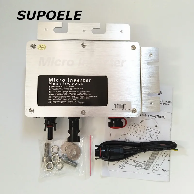 

AC220V/230V/110V 250W MPPT Solar PV Panel Pure Sine Wave Micro Grid Tie Power Inverter For On Grid Solar Power System Home