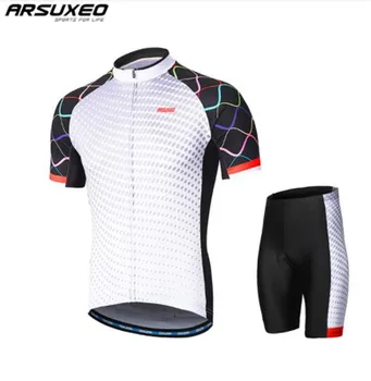 

ARSUXEO Men's Cycling Clothing Cycling Jersey Short Sleeves Mountain Road Bike Suits Shirt With Padded Shorts Ropa Ciclismo
