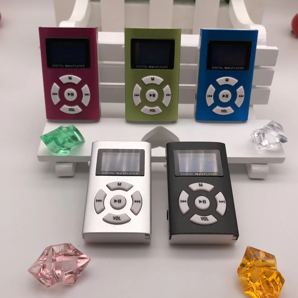 

Portable USB Mini MP3 Player LCD Screen Support 32GB Micro SD TF Card Slick stylish design Sport 5colors