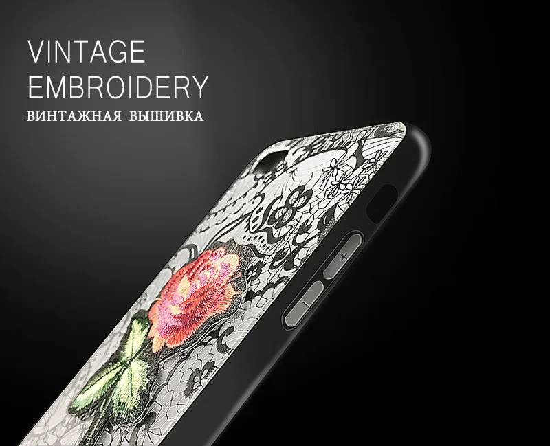 Konsmart Fashion Rose Phone Cover For iPhone 7 8 6 6S Plus 5S 5 SE iX Case Rose Floral Lace Coque For iPhone X Sillicone Shell (4)