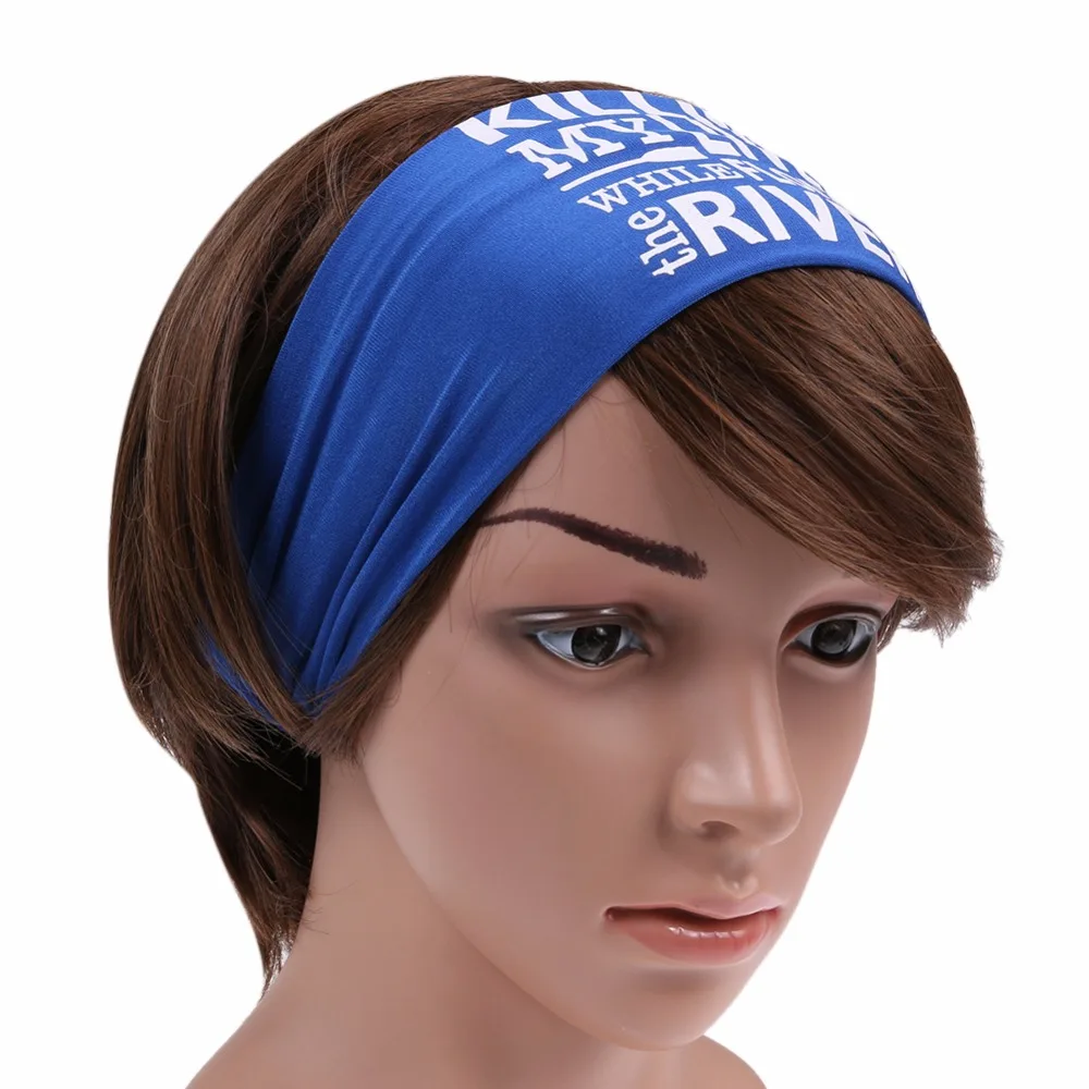2017 New Sweatband Stretch Letter Print Hairband Men Women Outdoor