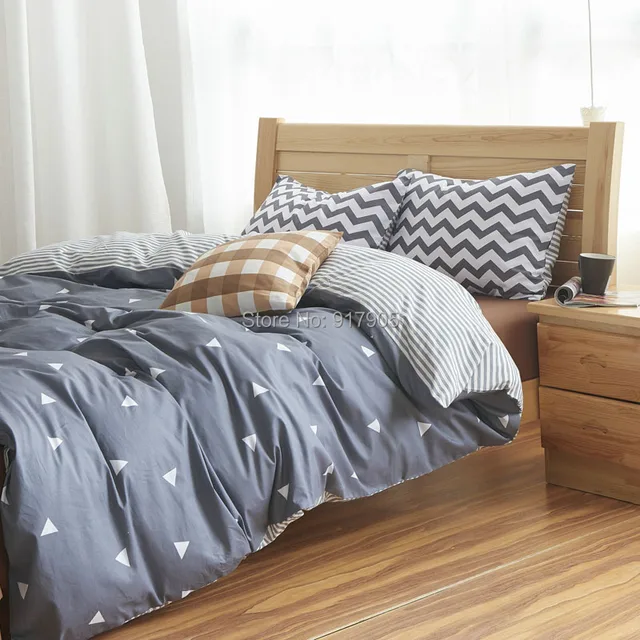Fashion Geometric Pattern Boys Bedding Modern Grey Mens Set Fashion Geometric Pattern Boys Bedding Modern Grey Mens Set Desigenr Striped Bedroom Twin Full