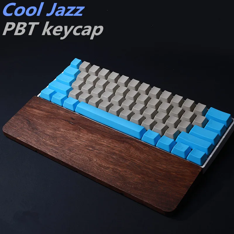 Cool Jazz Blue Gray mixed Thick PBT 62 Keys ISO 61 ANSI layout Keycaps OEM Profile