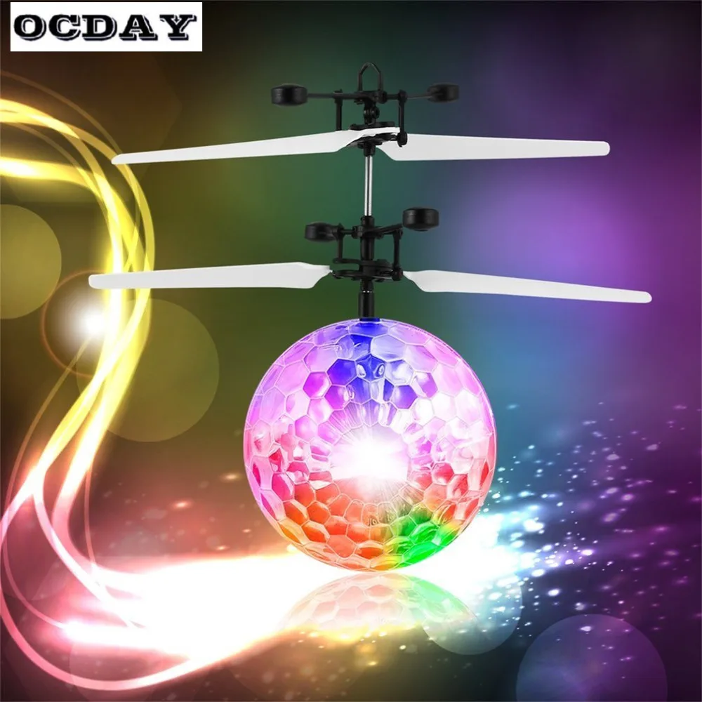 OCDAY Fly Flashing Ball Toys Remote Control RC Helicopter Flying