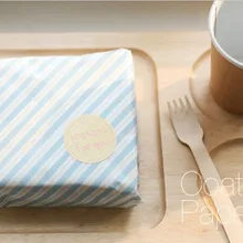 100 шт/партия) синяя полоса оберточная бумага для бутербродов DIY упаковка для пекарня, торт, подарок для хлеба, маслостойкая бумага 29x29 см