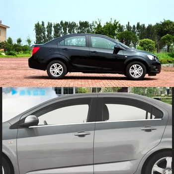 

4pcs Stainless Steel Door Window Frame Sill Molding Trim For Chevrolet Aveo 2011-2014