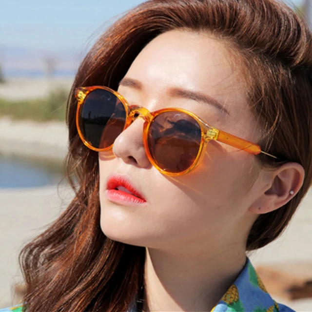 felicidad fantasma jurado Gafas de sol redondas para hombre y mujer, lentes de sol de aleación con  protección UV400, color naranja, de lujo, diseñador de marca, 2018 -  AliExpress