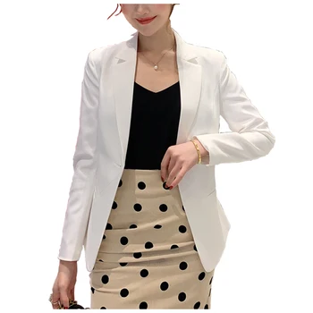 

Blazers Women Jackets White 2019 Spring Autumn Casual Outerwear Female Long Sleeve Single Button Ladies Jackets And Blazers