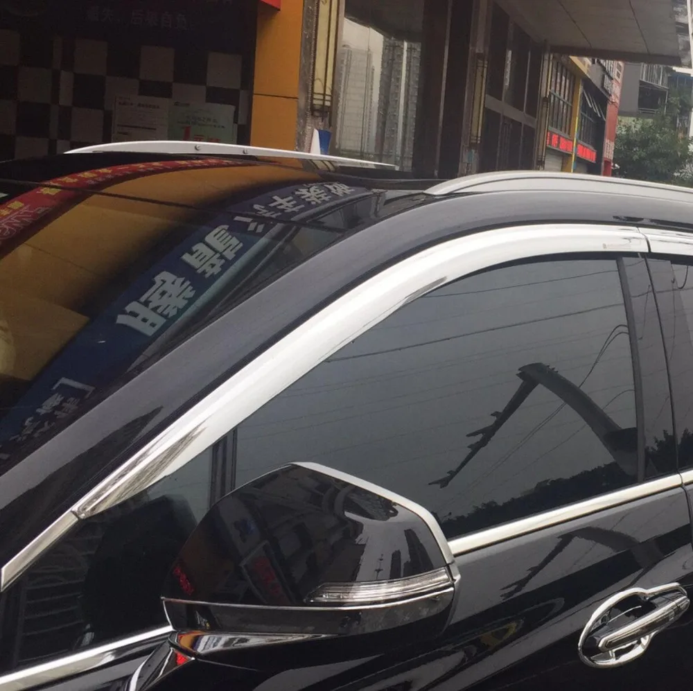 

ABS Chrome plastic Window Visor Vent Shades Sun Rain Guard car accessories for Cadillac XT5 2015 2016 2017 2018 car styling