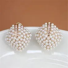 1 Pair Female Retro Sweet White Pearl Rhombus Earrings Girls Elegance Fashion OL Style Women Crystal Rhinestone Stud Earrings 1 Pair Female Retro Sweet White Pearl Rhombus Earrings Girls Elegance Fashion OL Style Women Crystal Rhinestone Stud Earrings