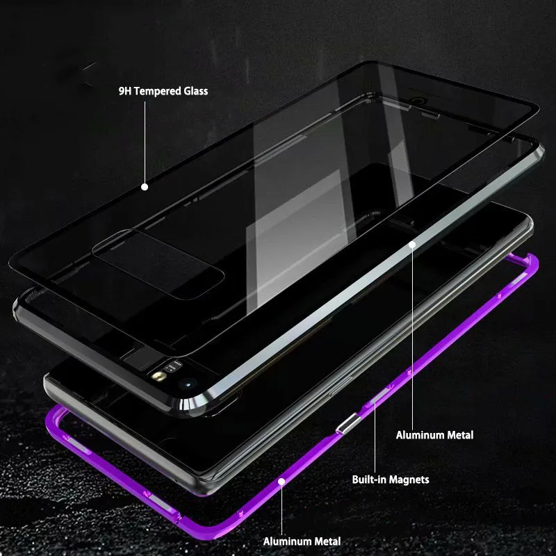 Suntaiho Magnet Metal bumper Case for Samsung note9 note8 Magnetic Adsorption Case for Samsung Galaxy S8 S9 Tempered Glass back Suntaiho Magnet Metal bumper Case for Samsung note9 note8 Magnetic Adsorption Case for Samsung Galaxy S8 S9 Tempered Glass back