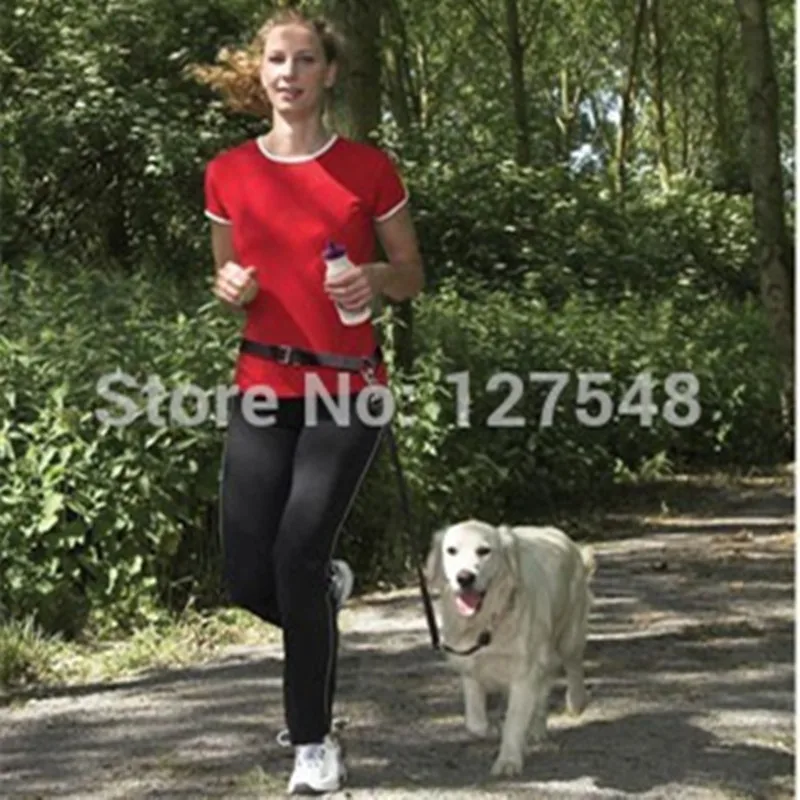 7 цветов регулируемый поводок для собак с поясным ремнем для бега, пеших прогулок, бега