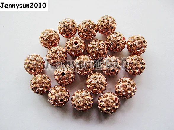 100pcs Czech Crystal Rhinestones Pave Diamante Round Spacer Beads 6mm 8mm 10mm 