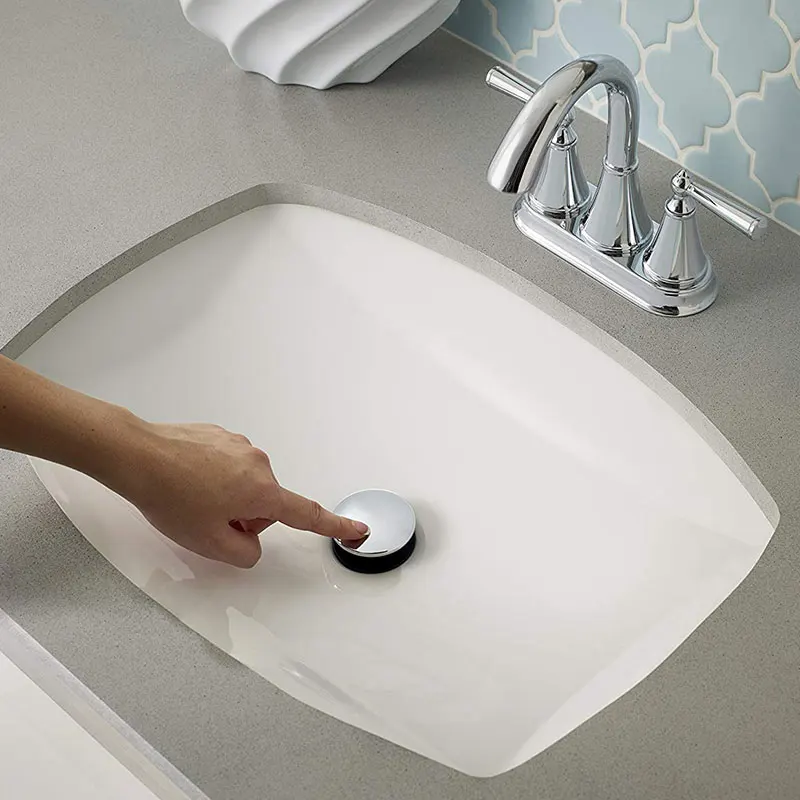 Bathroom Sink Pop Up Drain with Overflow, Sink Pop Up Drain Stopper,Brass Polished Chrome