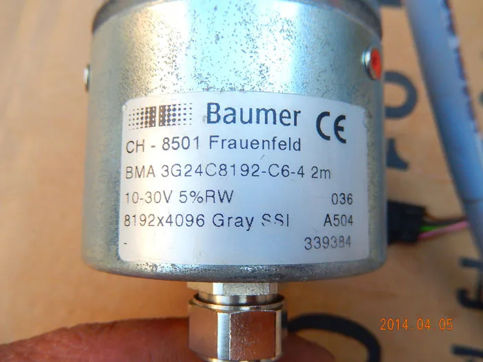 

Used Fort German League BAUMER encoder CH-8501 3G24C8192-C6-4 2M physical spot