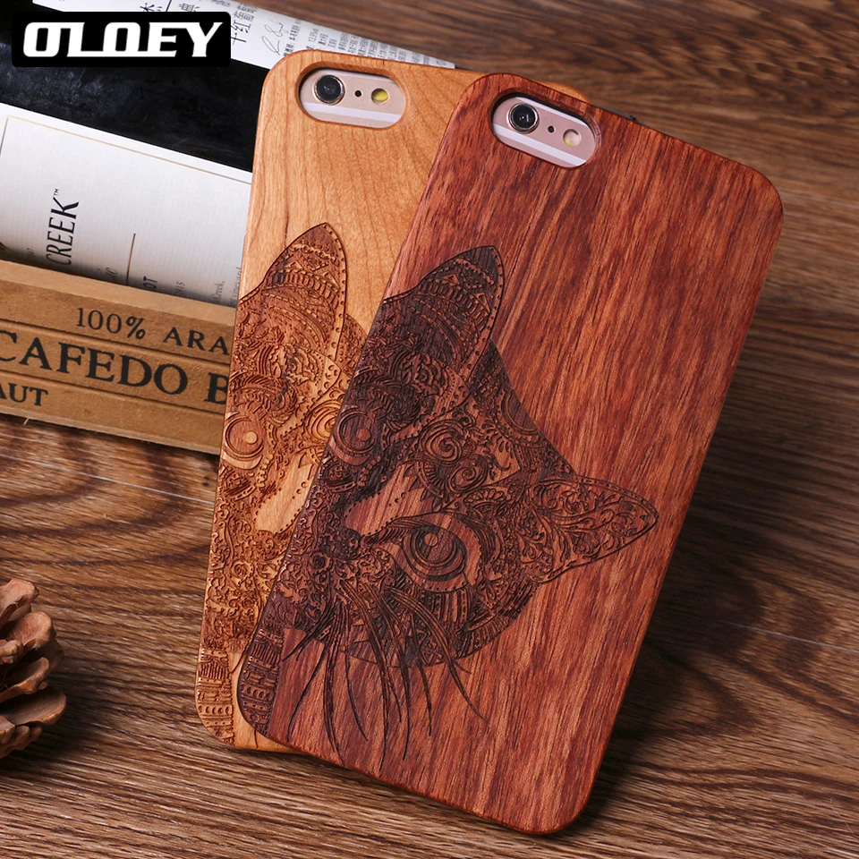 

Natural Cat Wood Case Coque for iPhone 7 Plus 6 6S 8 8Plus X XS Max for Samsung Galaxy S7 S8 Edge S9 S9 Plus Cover Fundas
