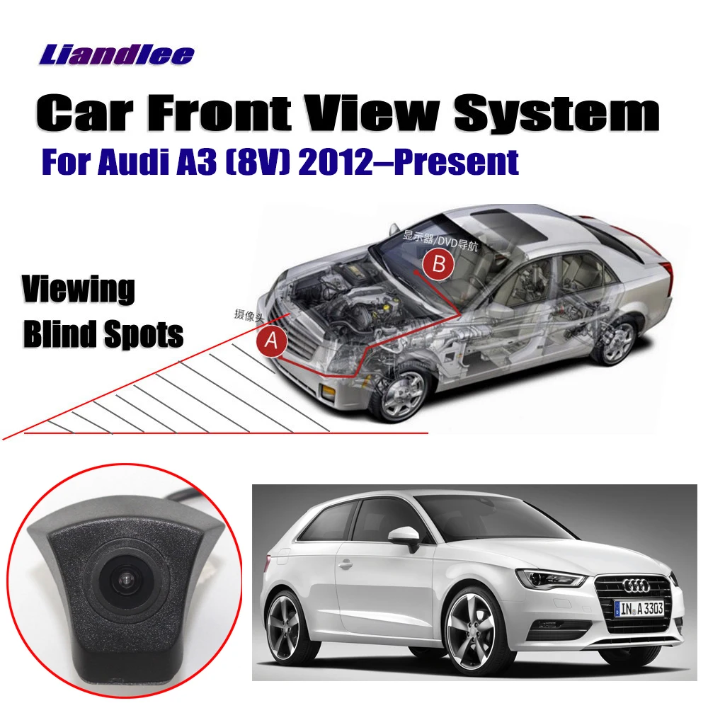 Liandlee Автомобильная камера переднего вида для Audi A3(8 V) 2012-Н. В. 2013 /4," ЖК-экран монитор/переключатель прикуривателя