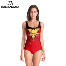 Nadanbao, 3D принт, сдельный купальник, красный боевой костюм, Темный Феникс, Marvel, Супер герои, купальник для девочек, женский купальник