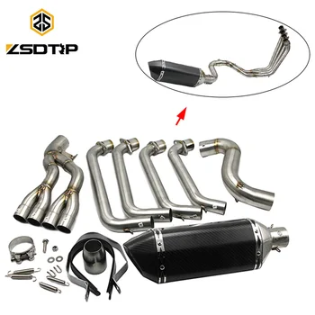 

ZSDTRP CBR650 Motorcycle Full Exhaust System Header Manifold Middle Link Pipe with Exhaust For Honda CB650F CBR650F 2014-2017