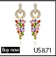 LUOTEEMI Brand New Arrival Austrian Crystal Statement Geometry Flower Ear Clips Women Trendy Earrings Chrisma Birthday Love Gift