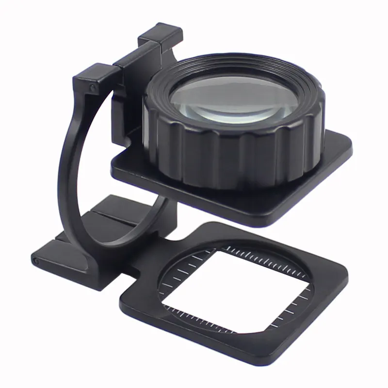 

Magnifying glass 20 times double lens all metal folding optical lens magnifier can read the lens.