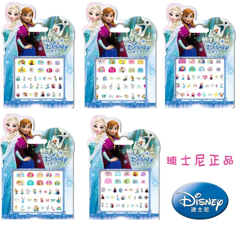 5pcs/lot Frozen elsa and Anna Makeup Toy Nail Stickers Toy Disney Princess girl sticker toys for children gift