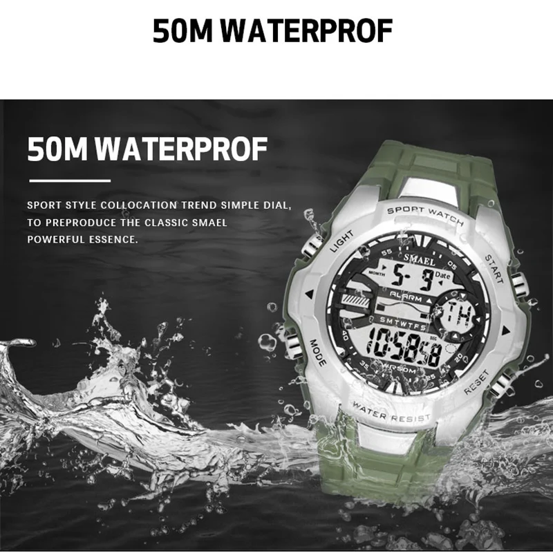 Цифровые наручные часы в стиле милитари SMAEL Cool S Shock Relojes Hombre повседневные