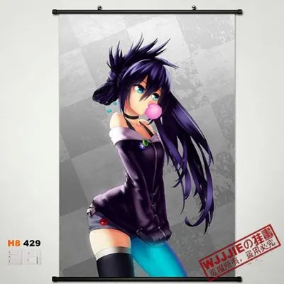 Home Decor японского аниме плакат прокрутки BLACK ROCK SHOOTER BRS - Цвет: Коричневый