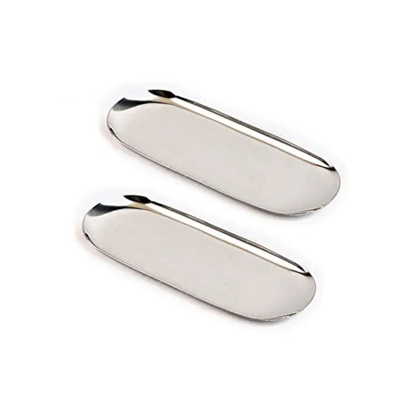 

2 Pieces Stainless Steel Towel Tray Storage Tray Fruit Trays Cosmetics Jewelry Organizer,Silver,Oval