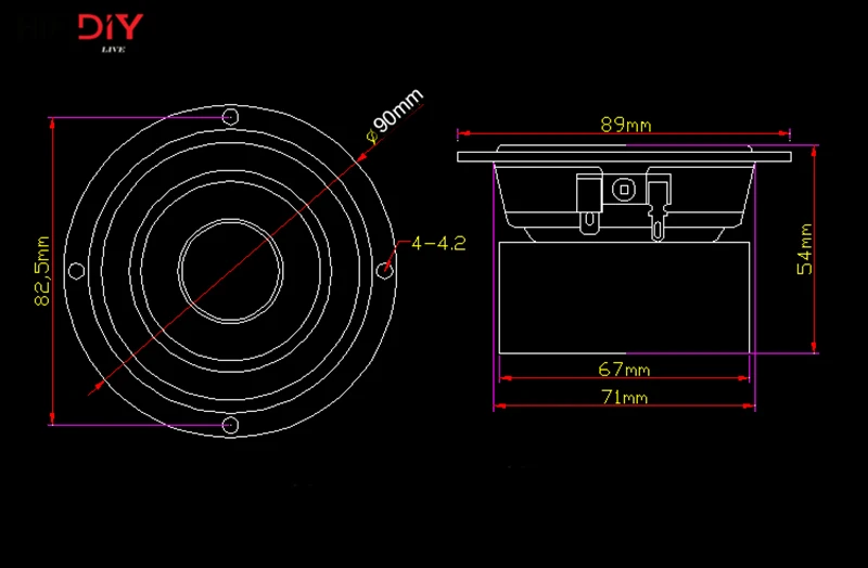 HIFIDIY LIVE Hi-Fi " 3,5 дюймов 90 мм полночастотный динамик 4 Ом 20 вт высокий альт бас громкоговоритель B3-90S