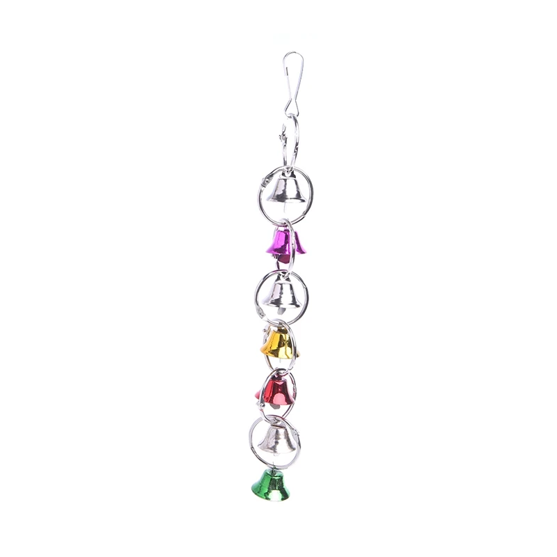 Pet птица колокольчик игрушки жевательное кольцо с фигуркой попугая Подвесные качели для клетки игрушечный попугай - Цвет: M