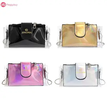 

Summer Women Transparent PVC Bag Chain Crossbody Messenger Mini Totes Party Laser Holographic Shoulder Bags