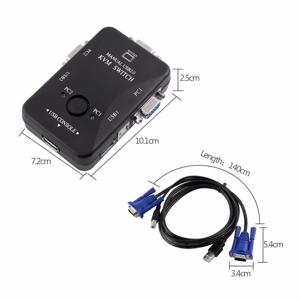 Купить 2 порт USB и разъем VGA для KVM-переключатель коробки и кабели ...