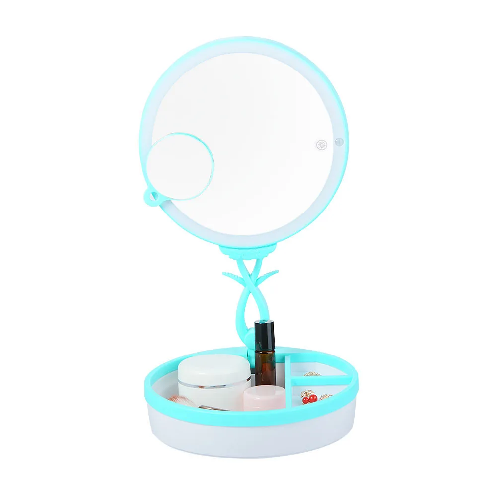 

Adjustable LED Lighted Multi-function Sensing Makeup Mirror 3x Magnifying Vanity Tabletop Lamp Cosmetic Mirror Make Up Tool