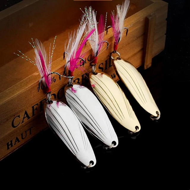 1PCS Spoon Spinner Metal Leech Fishing Lure Hard Baits Sequin Wobbler for  Pike Trout Bass Catfish Fishing Tackle with Hook