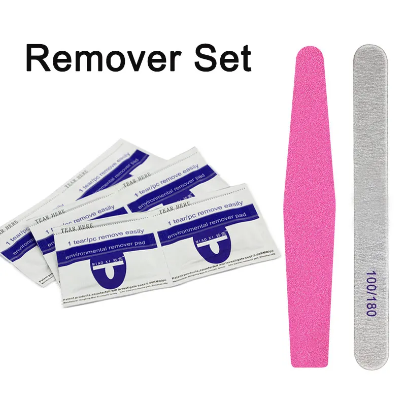 

1 Set Nail Polish Cleaning Remover Wipes Papers Pads with Nail Files Portable Easy Cleaner Manicure Nail Care Tools