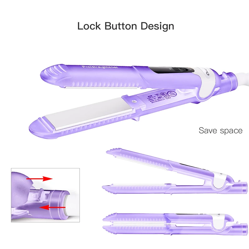 2 in1 электронный керамический Многофункциональный выпрямитель для волос и бигуди Профессиональный быстро выправляя плоский Lron укладки