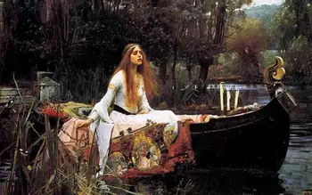

Free shipping hot sales gobelin tapestry, Maiden on the Boat fabric picture Wall hanging