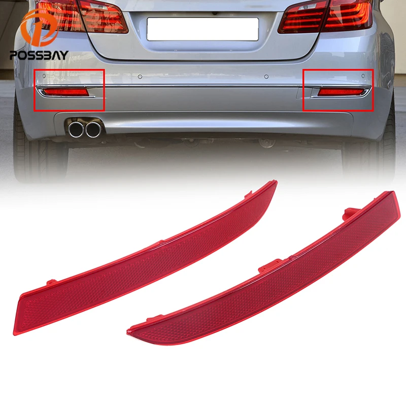 

POSSBAY Car Styling Tail Strip Light for BMW 5-Series 520i/525d/525dX F10/F18 Sedan 2014-2017 Facelift Red Rear Bumper Reflector