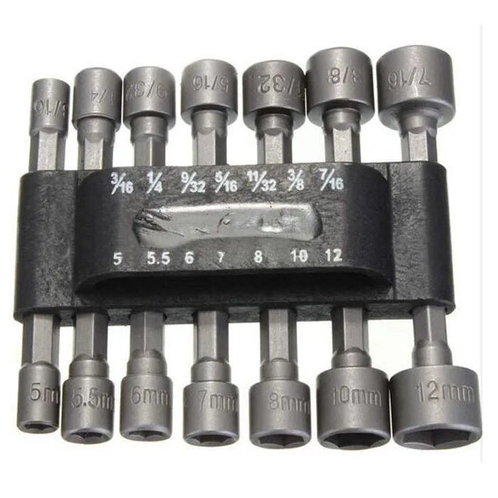 

2017 New 14PCS SEA Metric Power Nut Driver Hex Shank Set Kits With Belt Clip Home Tool Accessories