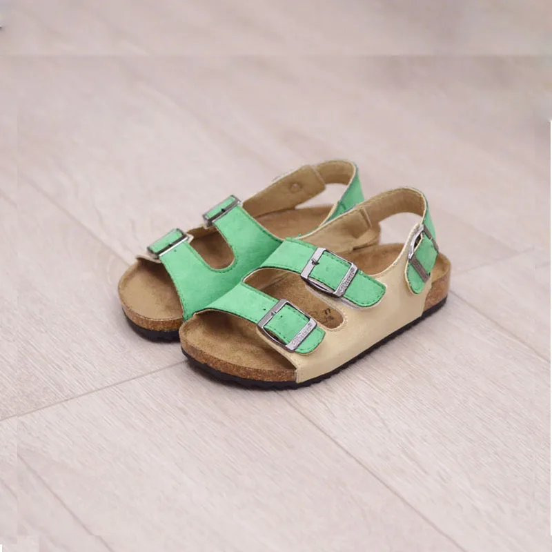 

2019 Spring and Summer Cork Sandals Children's Boys and Girls One Word Shoes Korean Version of the Double Ring