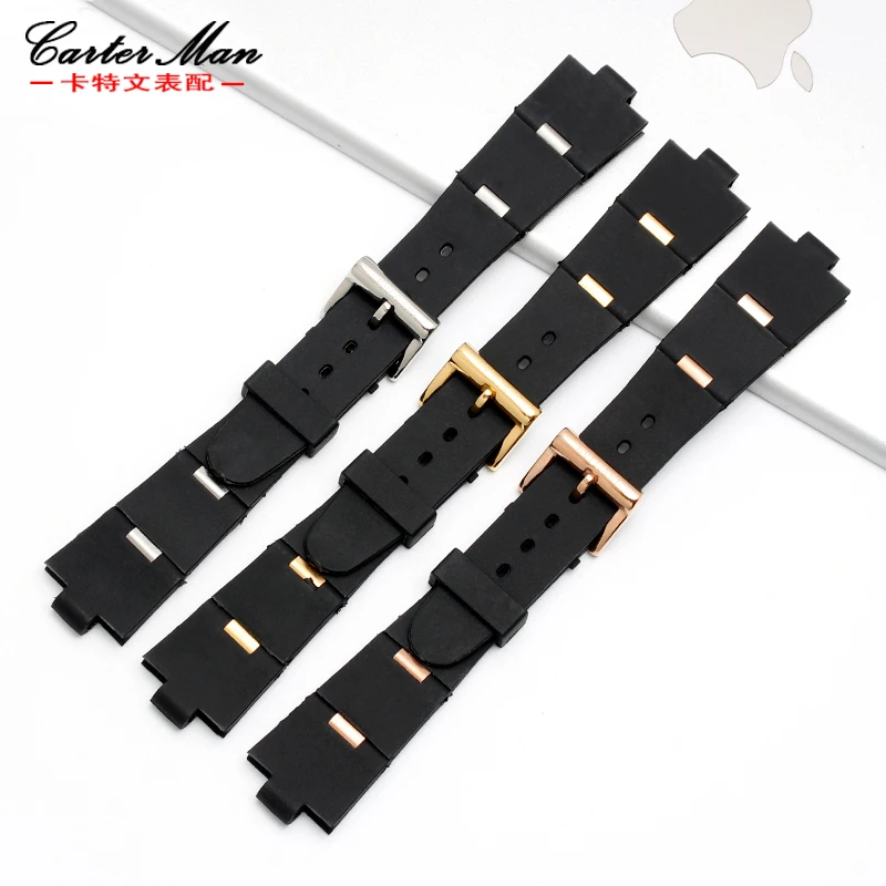 

Black rubber watchband 22*8mm 24*8mm for DP42C14SVDGMT watch men women silicone strap bracelet