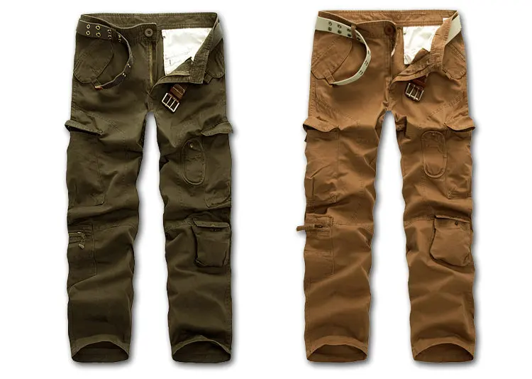 Падение доставка осень тактические карманы мужские брюки-карго военные брюки прямые мешковатые хлопковые комбинезоны 29-40 JPCK25