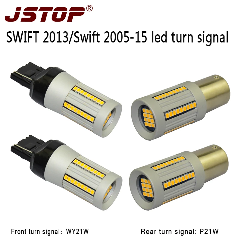 JSTOP 4 шт./компл. светодиодный передний задний поворотный сигнал P21W 1156 WY21W 7440 W21W 12-24 В