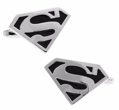 Супермен запонки черный Медь Супергерои Дизайн Best подарок для Для мужчин запонки