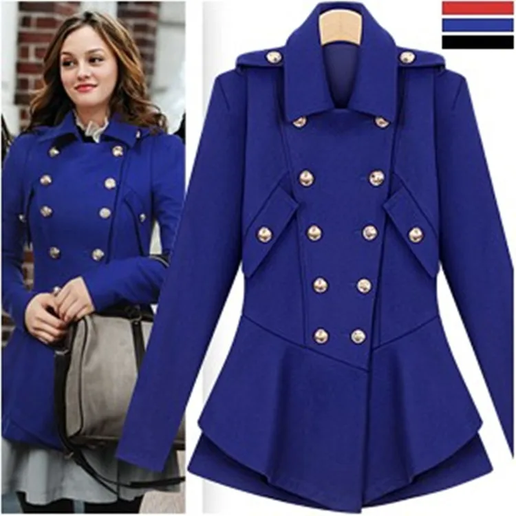 Trending font b Women b font Celebrity Style Double Breated font b Jacket b font Cute